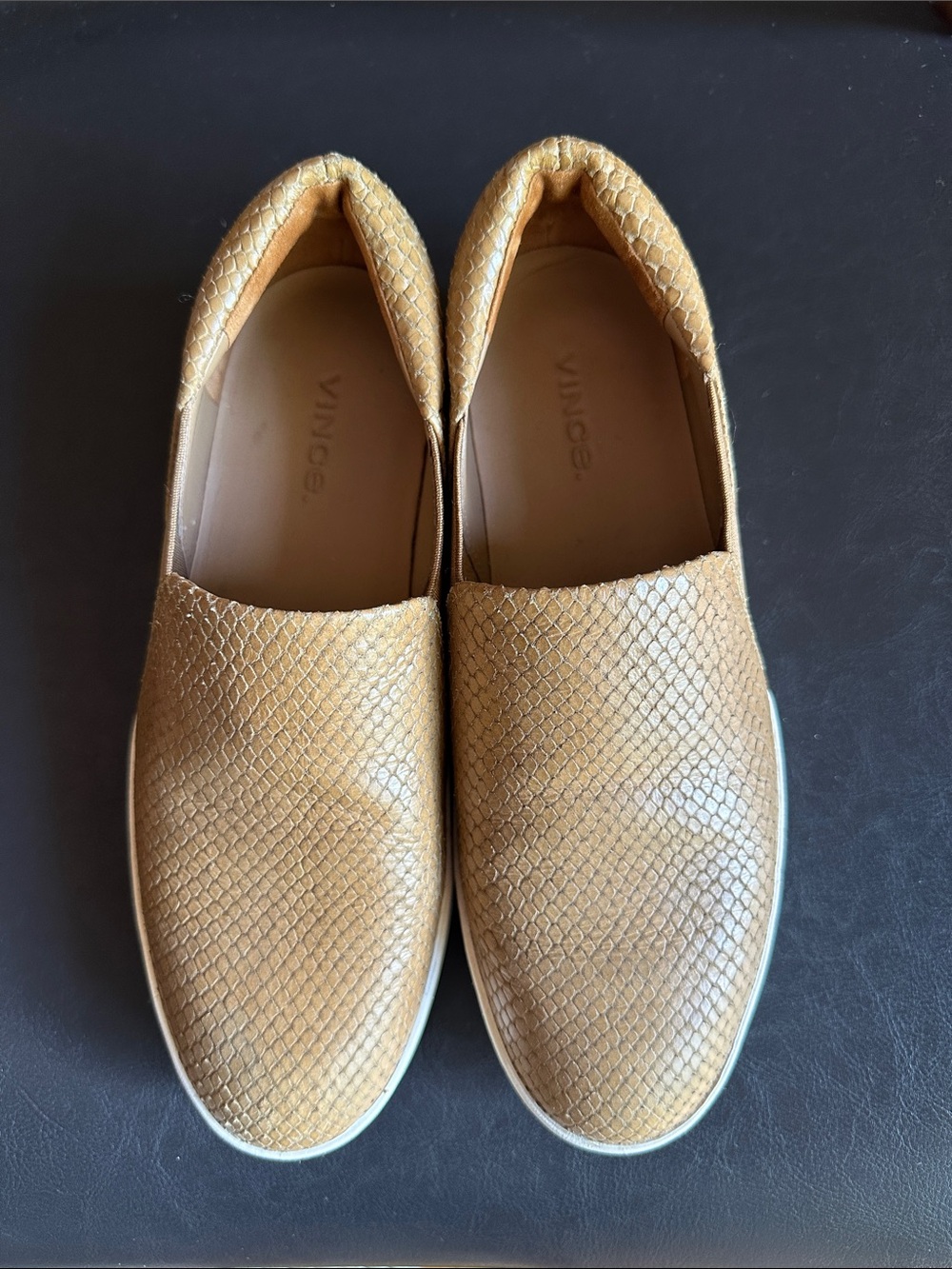 Vince Camel Snake-Texture Slip-On Sneakers